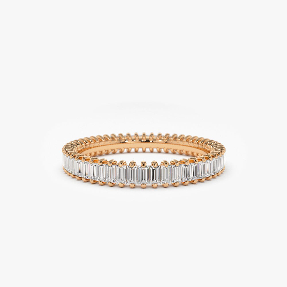 OBFJ1814 - 14K Prong Setting Full Eternity Baguette Diamond Ring 6