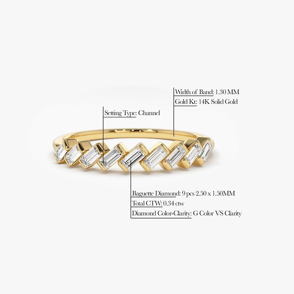 OBFJ1815 - 14K Slanted Channel Set Baguette Diamond Ring 6