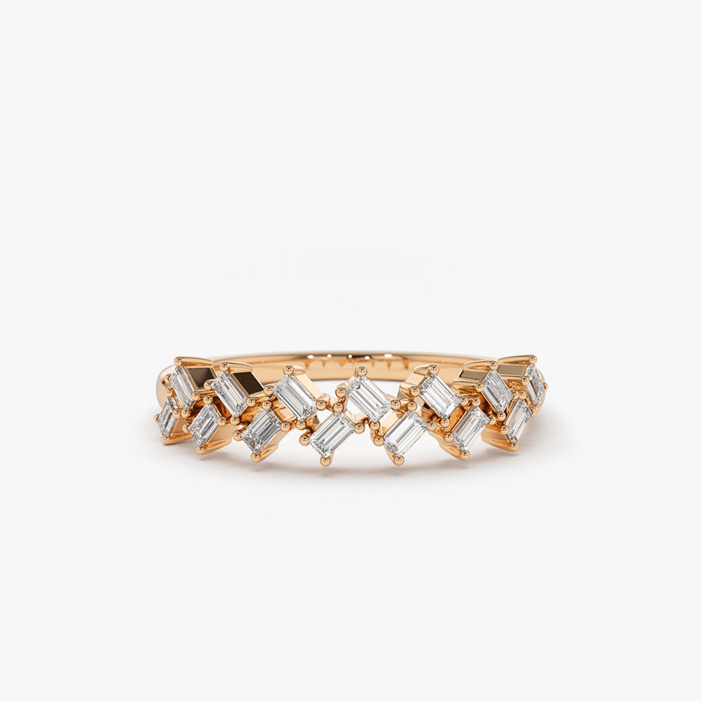 OBFJ1891 - 14K Zig Zag Baguette Diamond Ring 5