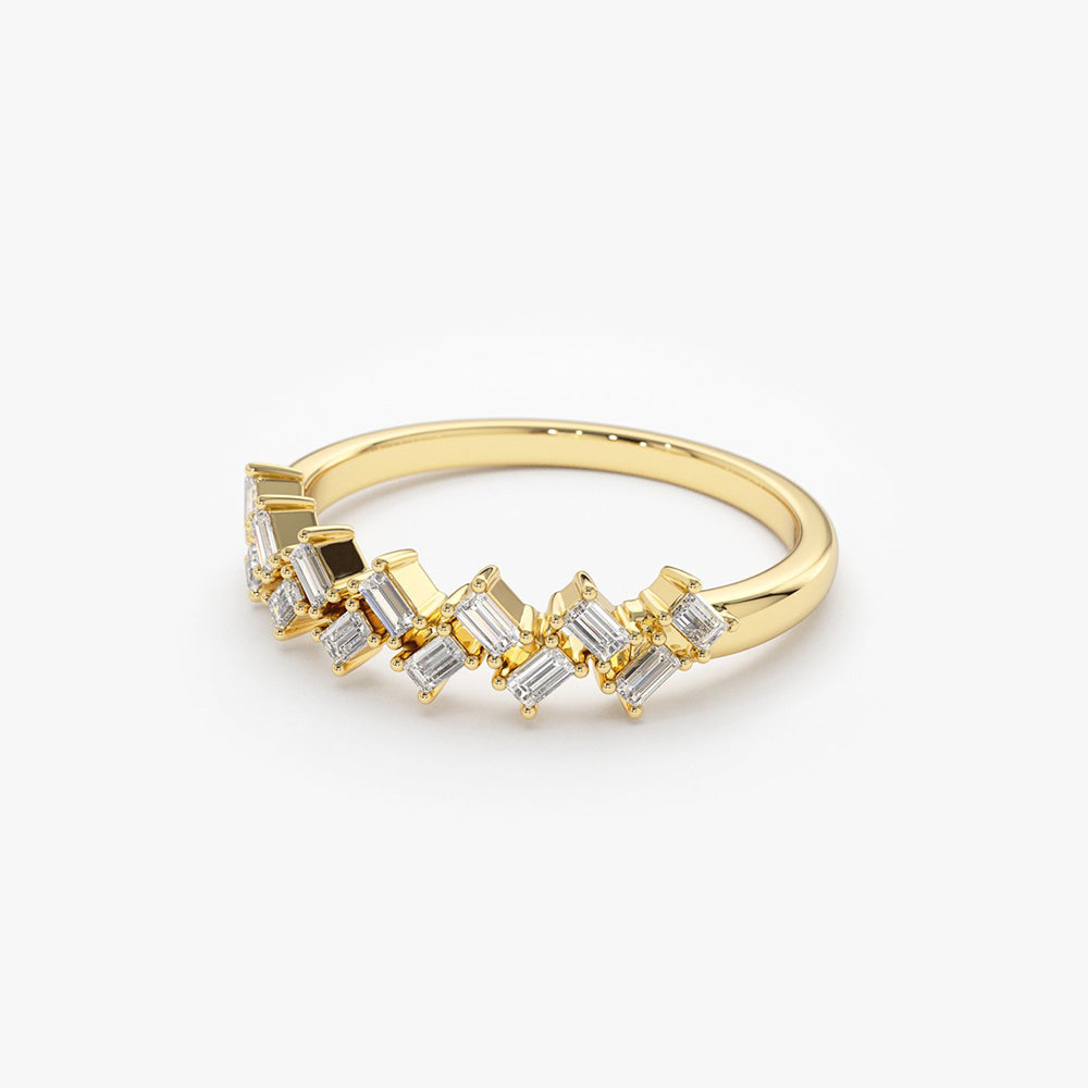 OBFJ1891 - 14K Zig Zag Baguette Diamond Ring 7