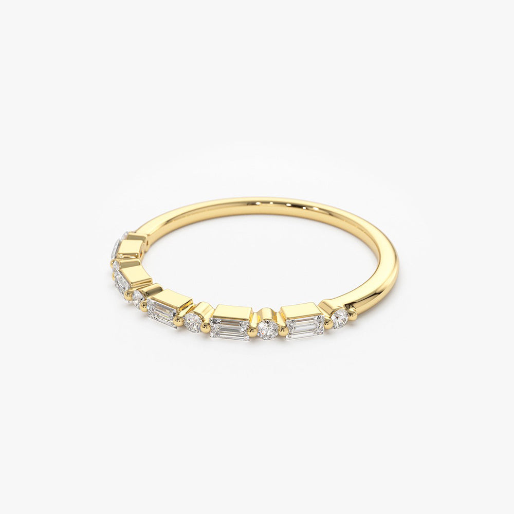 OBFJ1440 - 14K Baguette and Round Diamond Ring 7