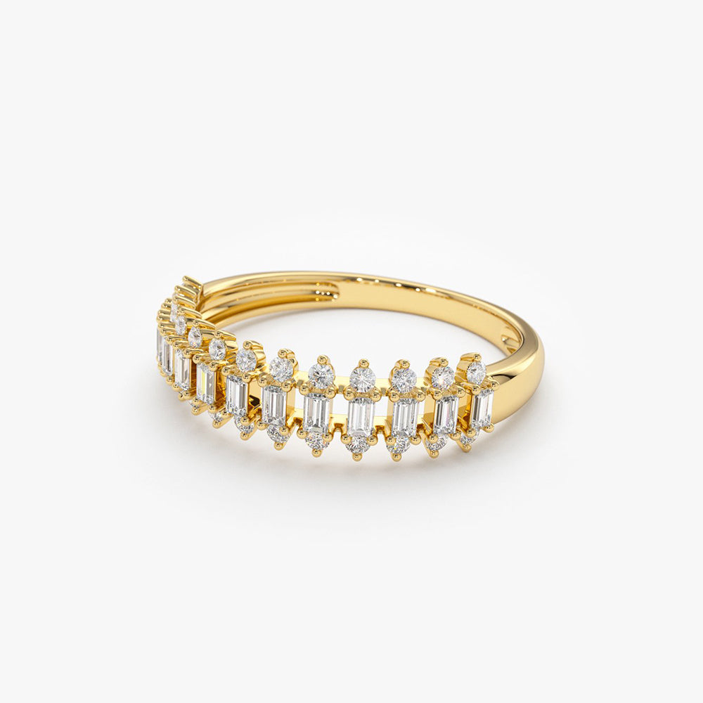 OBFJ1889 - 14K Bagguete Diamond Anniversary Ring 7