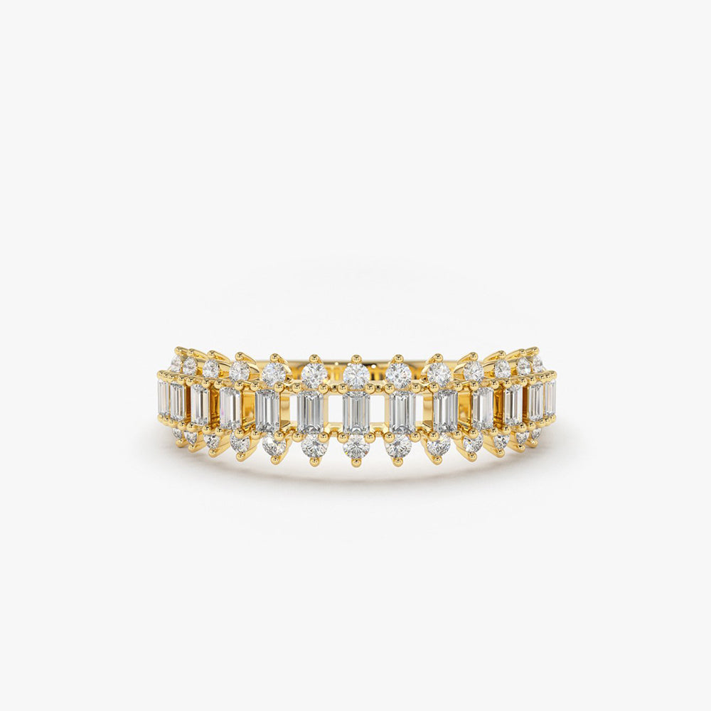 OBFJ1889 - 14K Bagguete Diamond Anniversary Ring 1