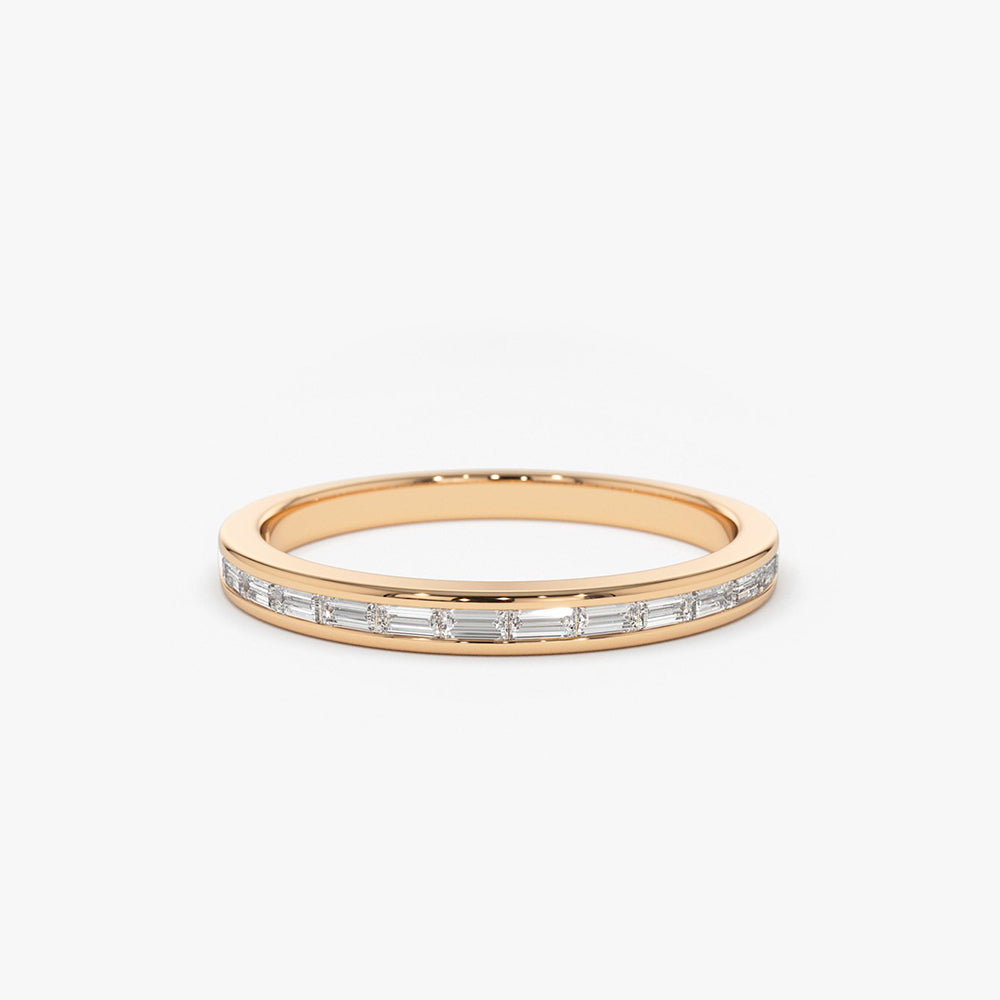 OBFJ1888 - 14K Channel Set Baguette Diamond Band 2