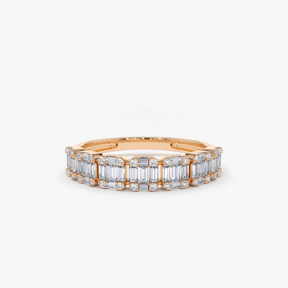 OBFJ1897 - 14K Emerald Illusion Diamond Wedding Band 4
