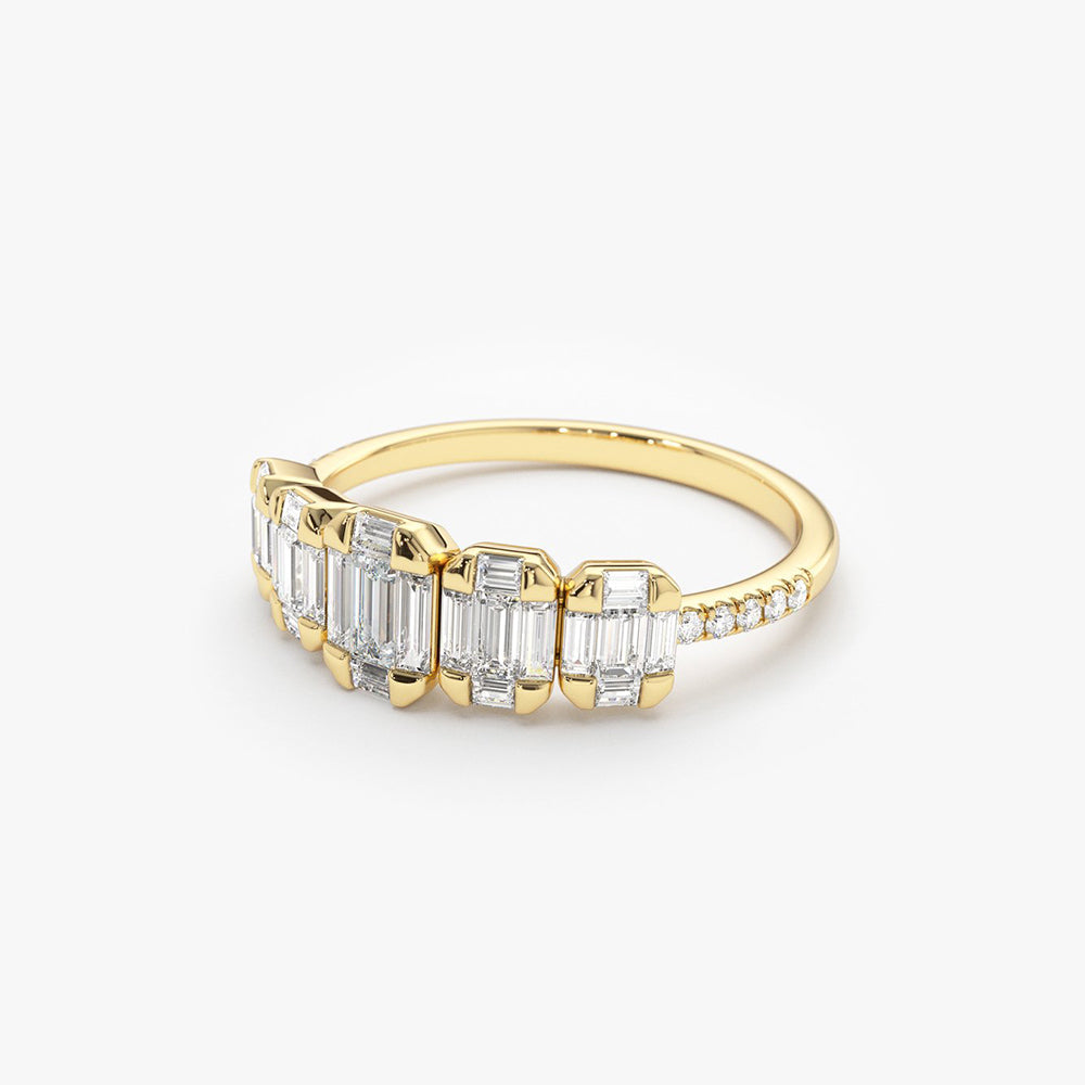OBFJ1896 - 14K Graduating Baguette Diamond Anniversary Ring 8