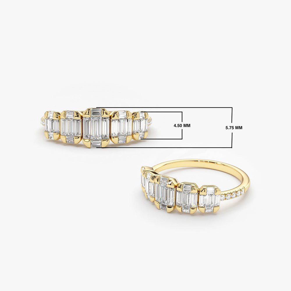 OBFJ1896 - 14K Graduating Baguette Diamond Anniversary Ring 9