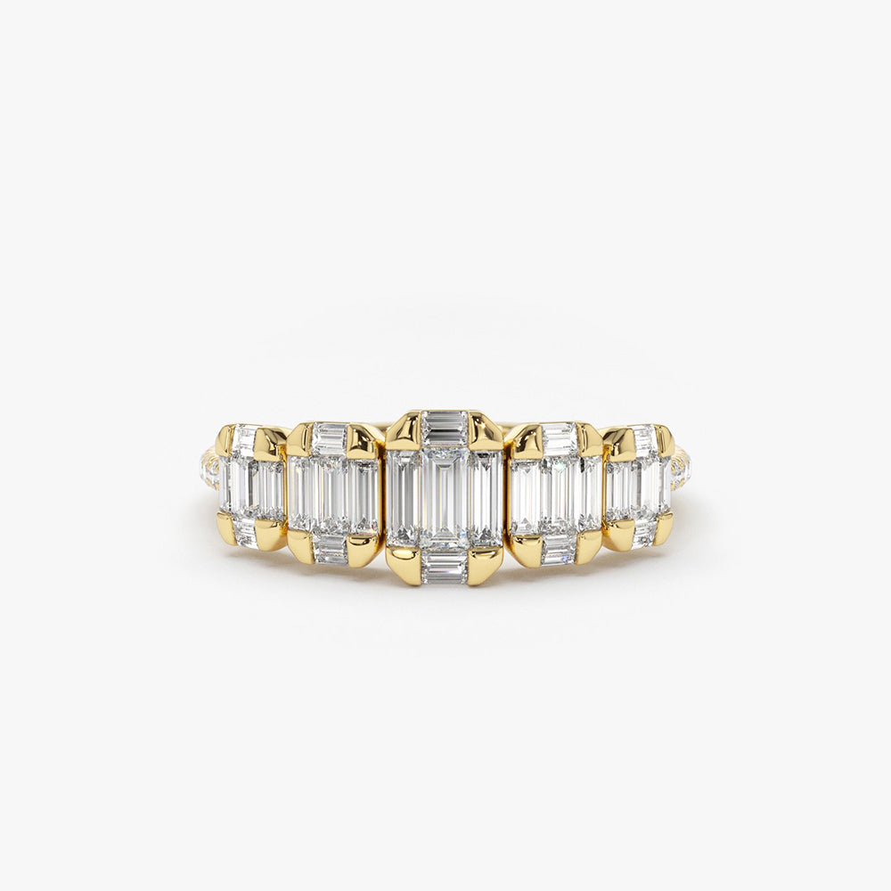 OBFJ1896 - 14K Graduating Baguette Diamond Anniversary Ring 1