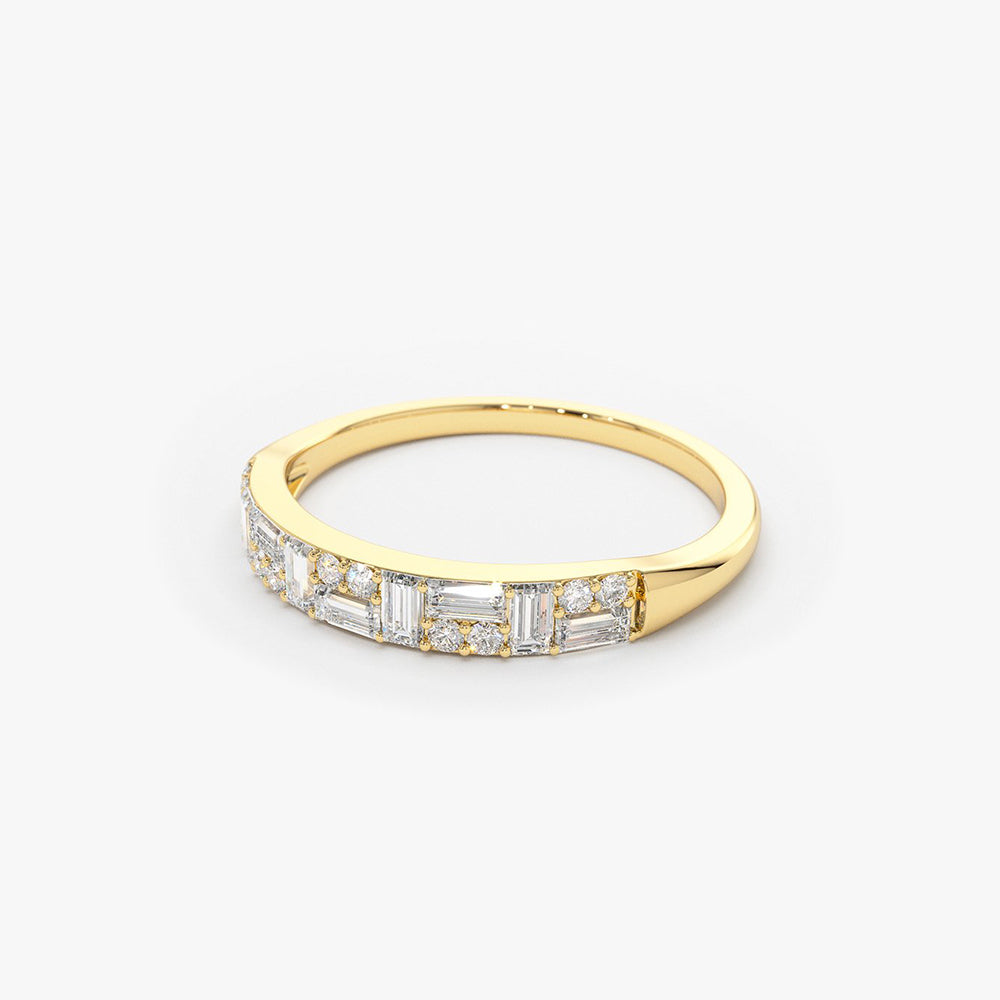 OBFJ1960 - 14k Baguette Diamond Stacking Ring 6