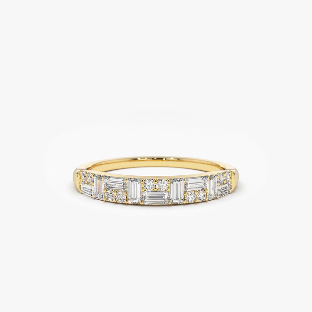 OBFJ1960 - 14k Baguette Diamond Stacking Ring 1