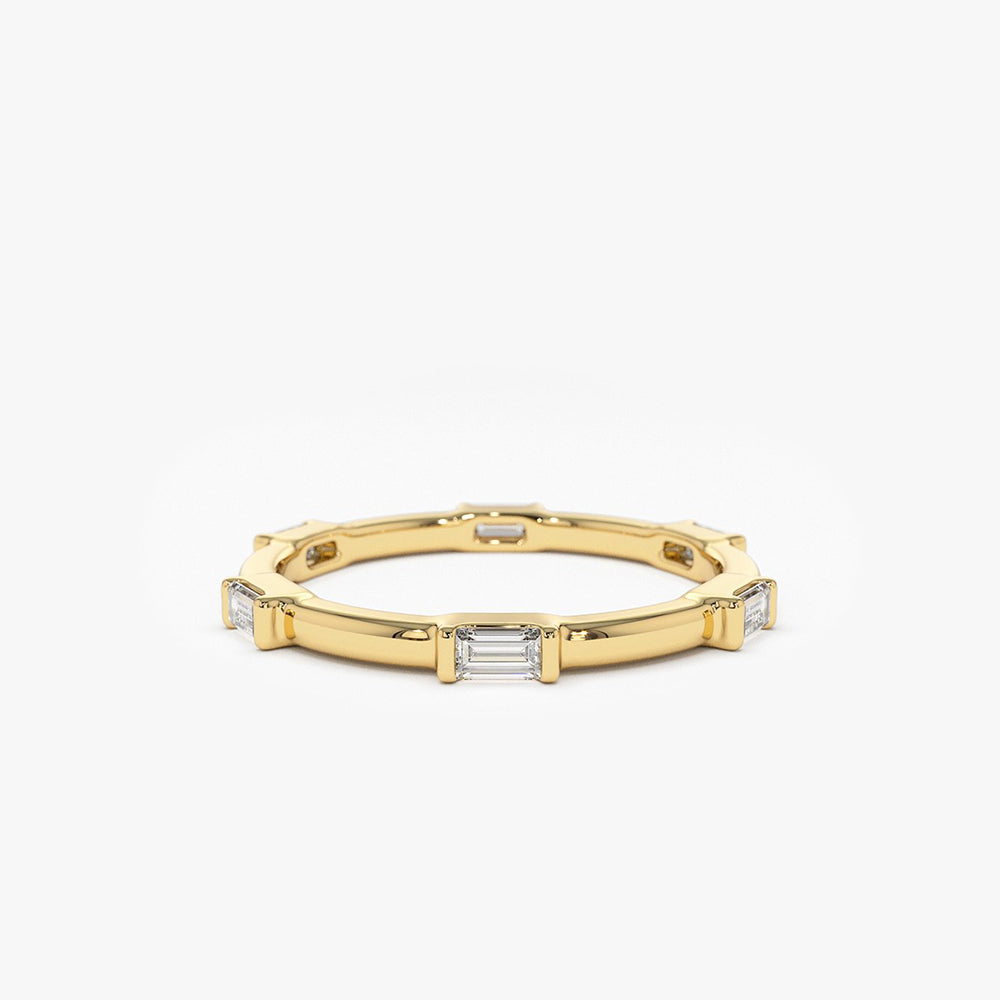 OBFJ1950 - 14k Stackable Baguette Diamond Eternity Ring 1