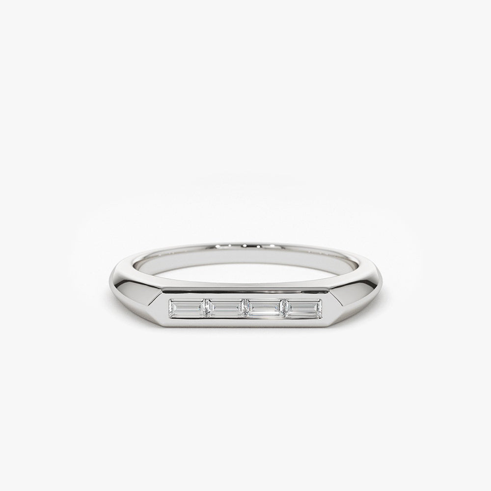 OBFJ2059 - 14k Unique Baguette Stackable Ring 5