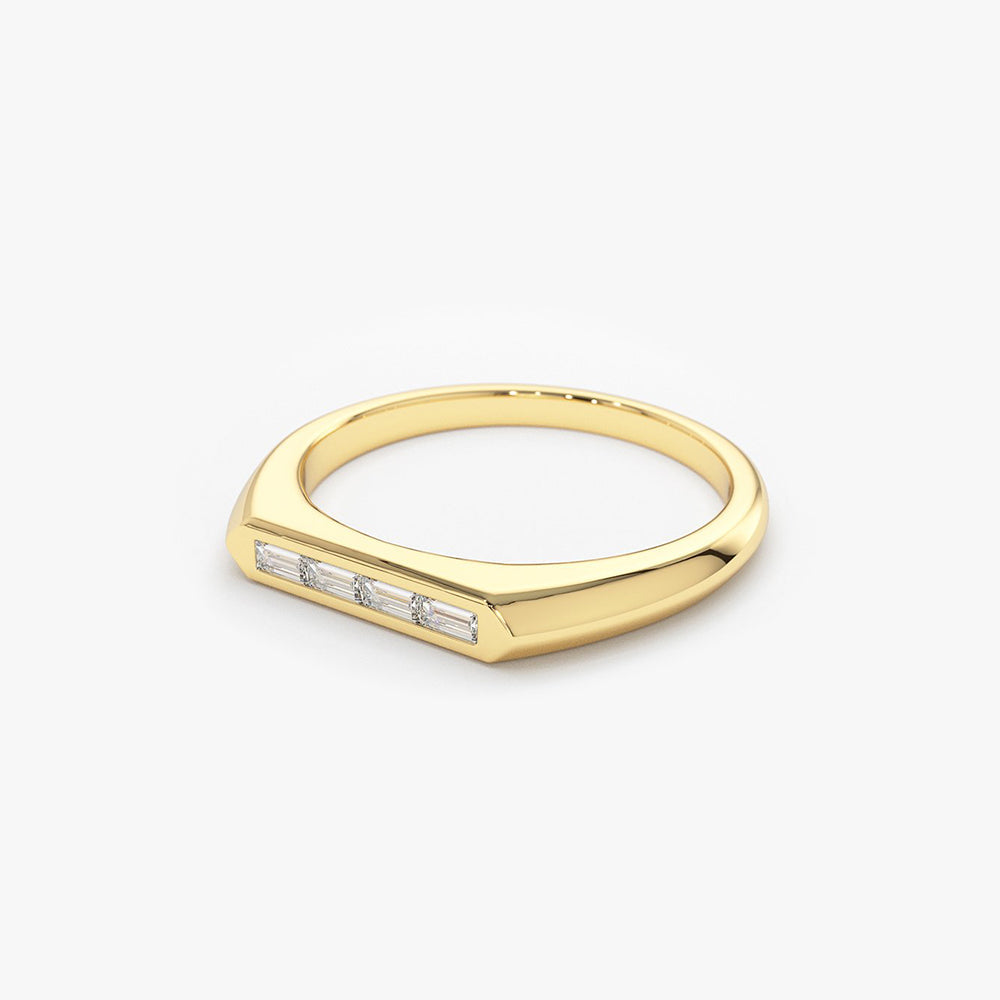 OBFJ2059 - 14k Unique Baguette Stackable Ring 6