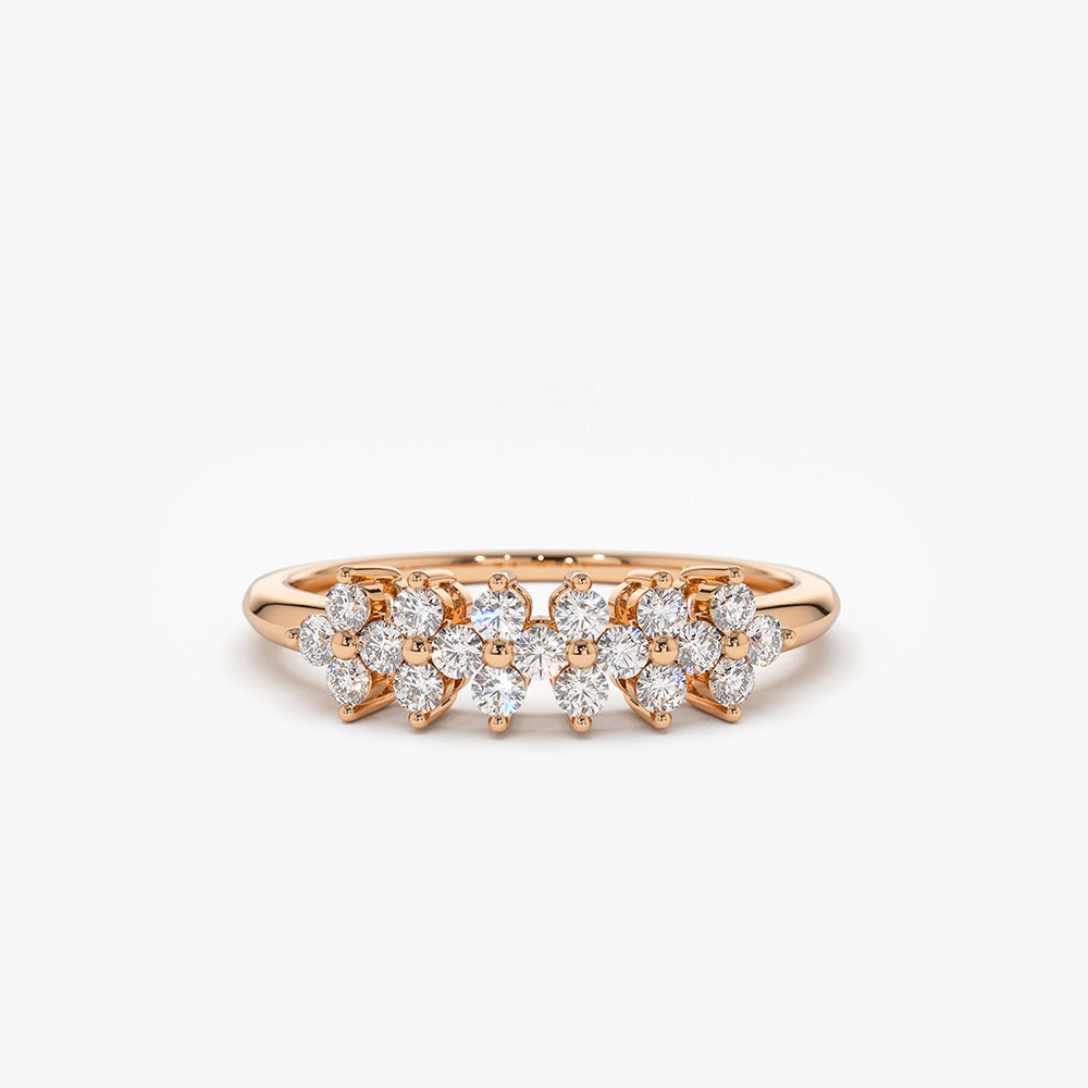 OBFJ1956 - 14k Diamond Cluster Anniversary Ring 5