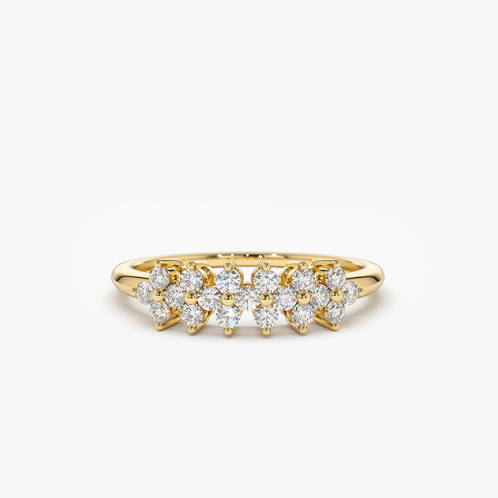 OBFJ1956 - 14k Diamond Cluster Anniversary Ring 1