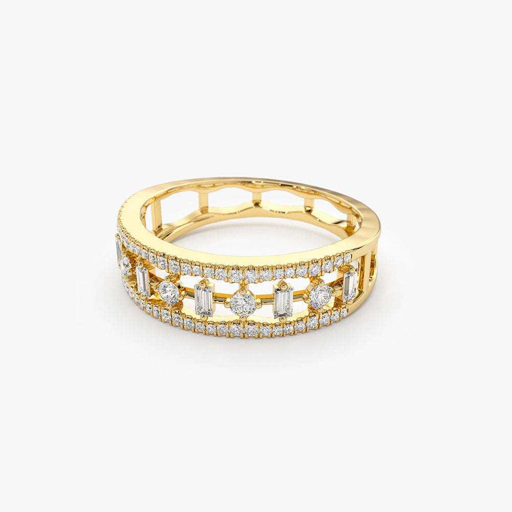 OBFJ1958 - 14K Unique Baguette Diamond Wedding Ring 8