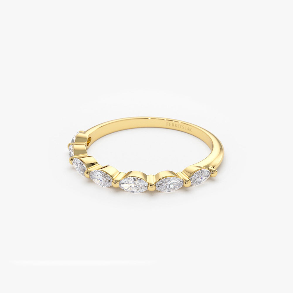 OBFJ2002 - 14k Marquise Cut Diamond Anniversary Band 8