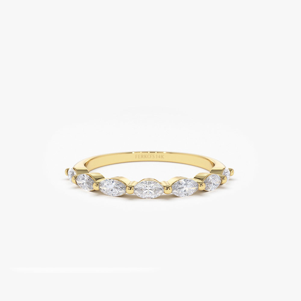 OBFJ2002 - 14k Marquise Cut Diamond Anniversary Band 1