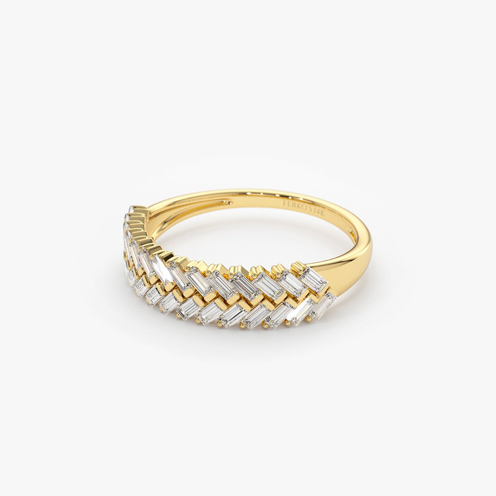 OBFJ1959 - 14k Step Baguette Diamond Ring 8