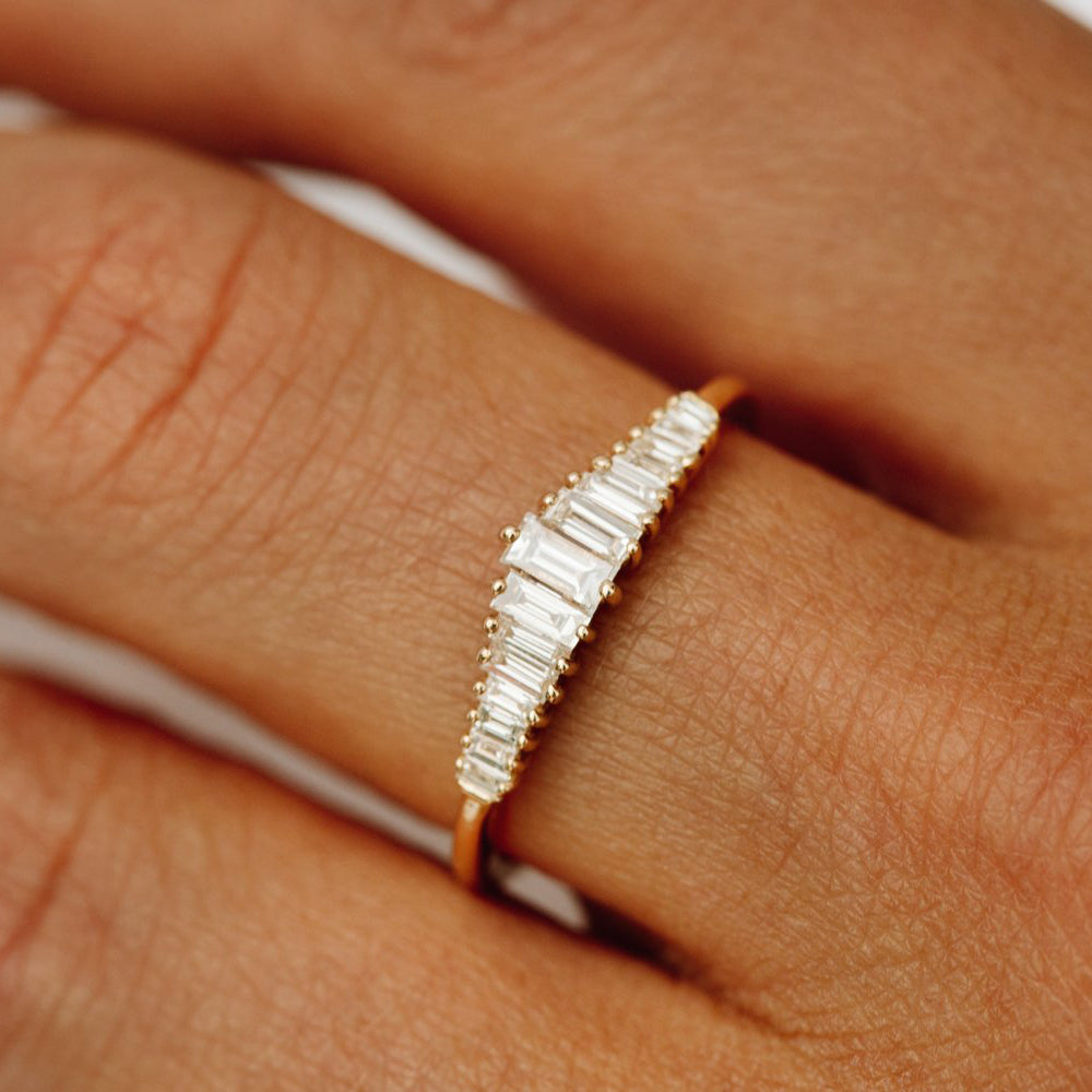 OBFJ1962 - 14K Baguette Diamond Tiara Ring 2
