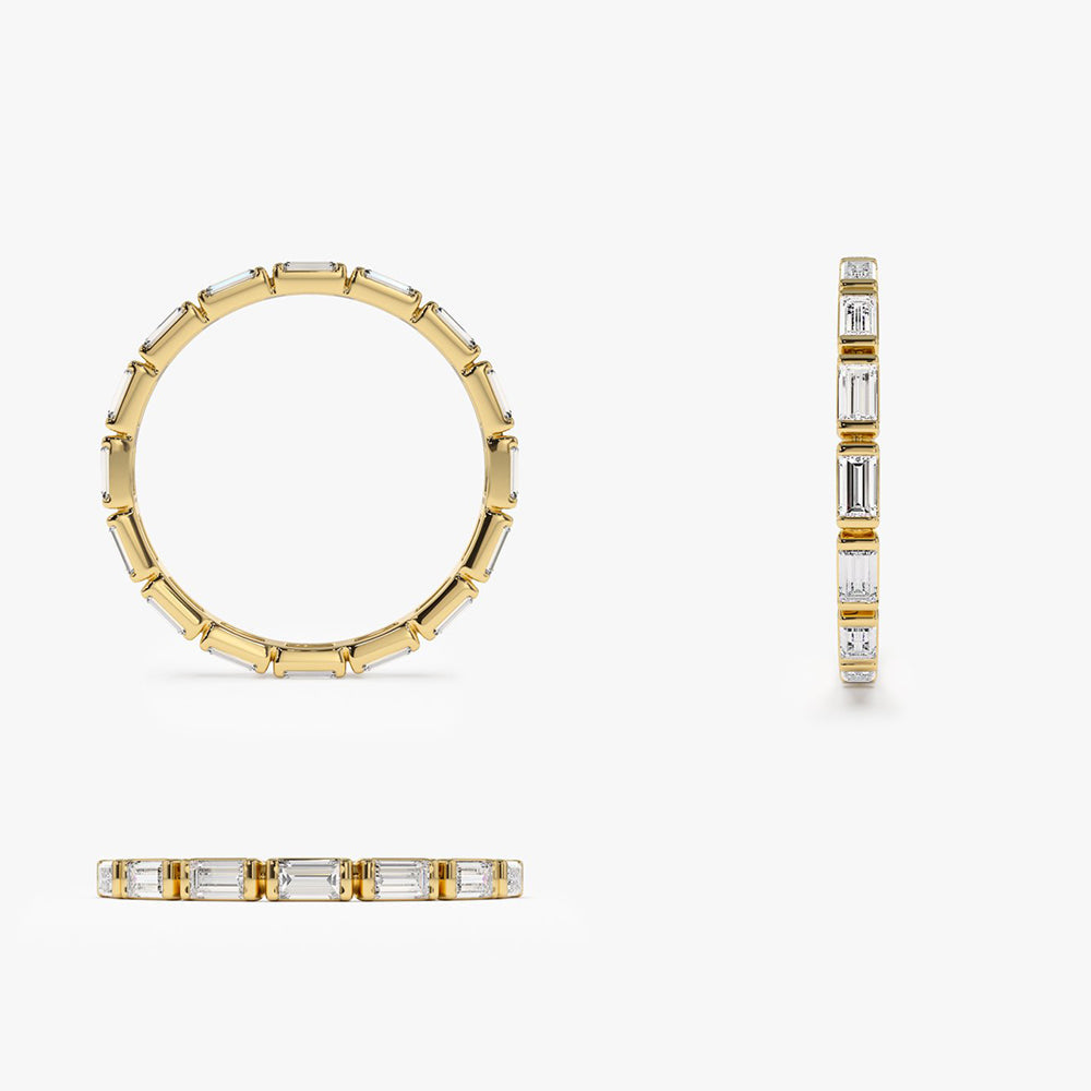 OBFJ1983 - 14k Bar Setting Baguette Diamond Eternity Ring 10