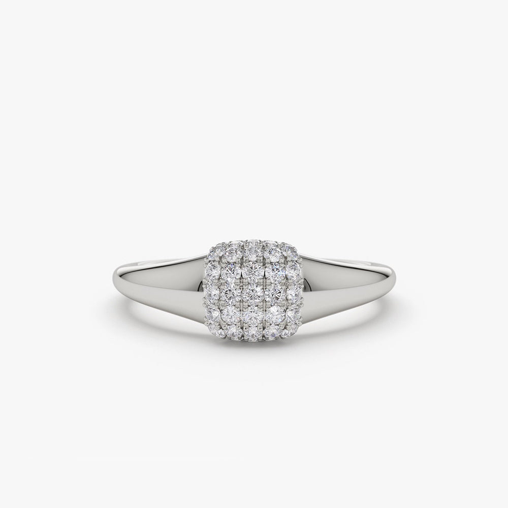OBFJ1988 - 14k Pave Diamond Pinky Ring 6