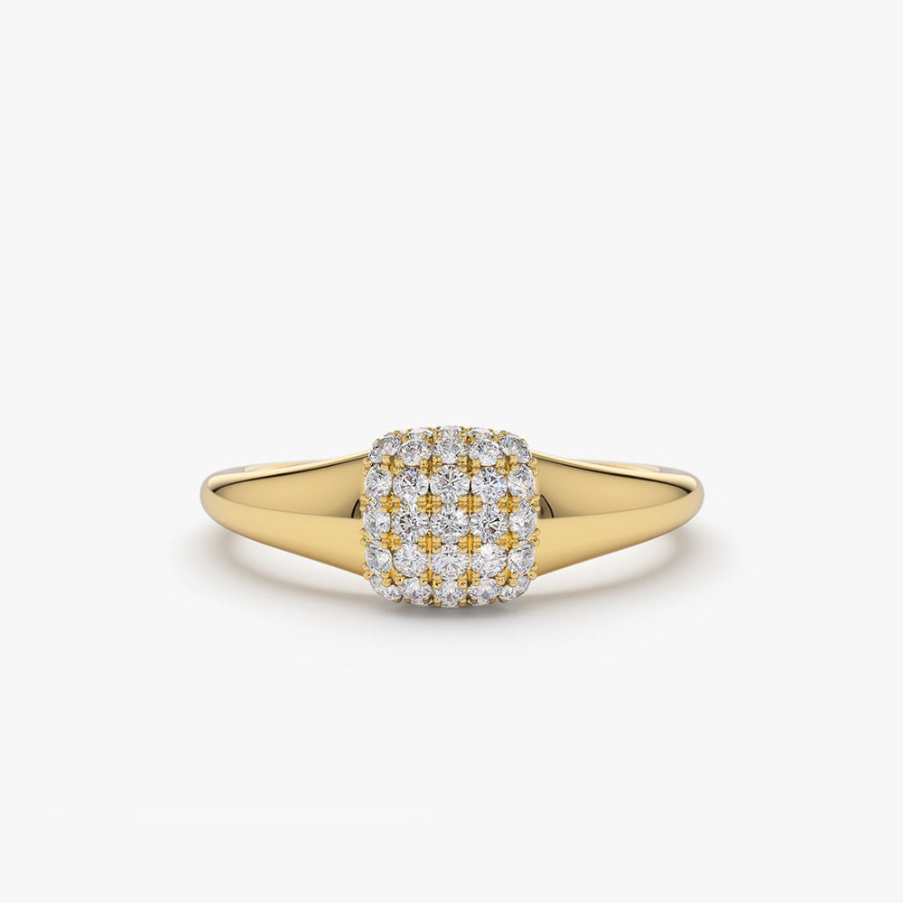 OBFJ1988 - 14k Pave Diamond Pinky Ring 1