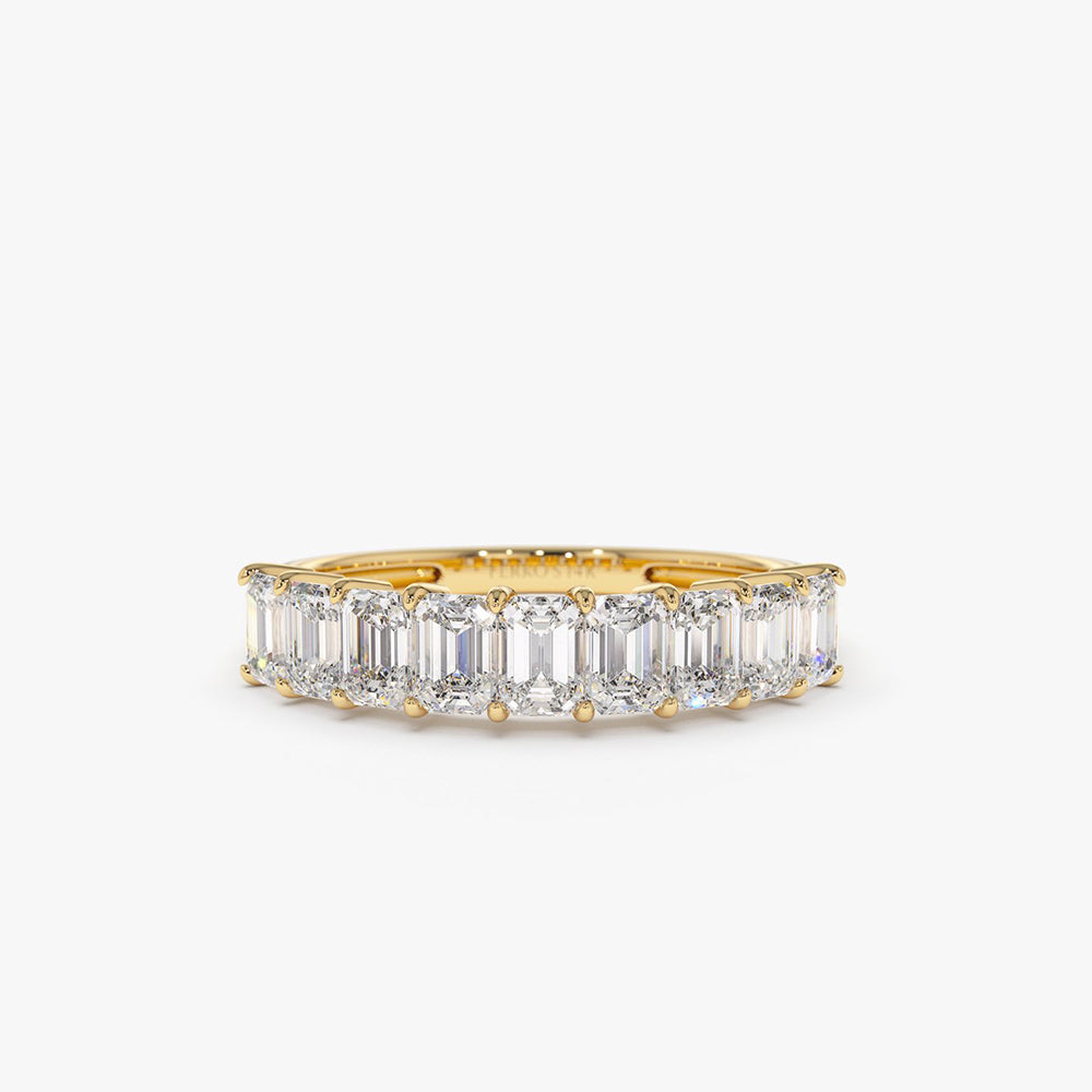 OBFJ1985 - 14k 1 Carat Emerald Cut Diamond Wedding Band 1