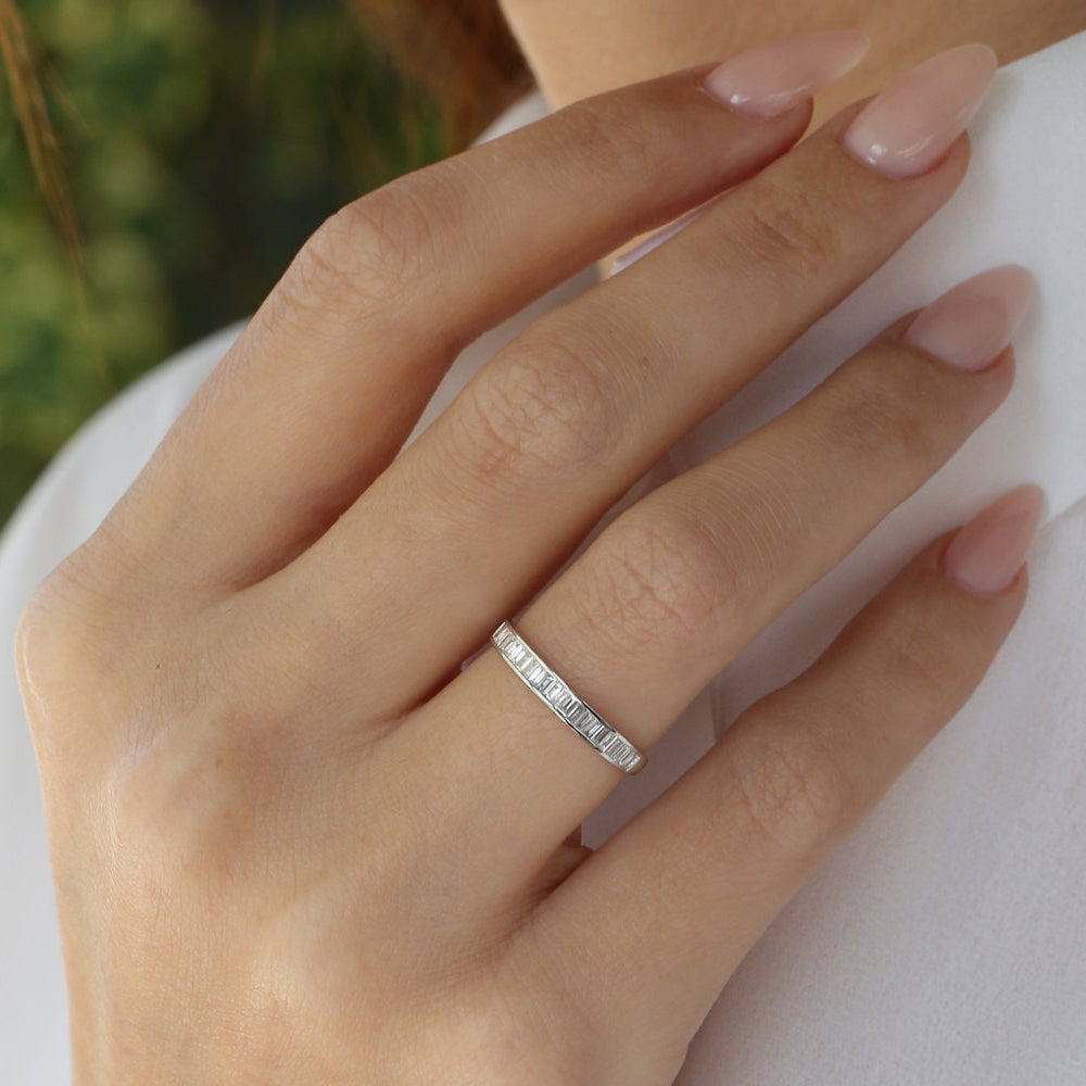 OBFJ2041 - 14k 3MM Baguette Diamond Channel Setting Ring 3