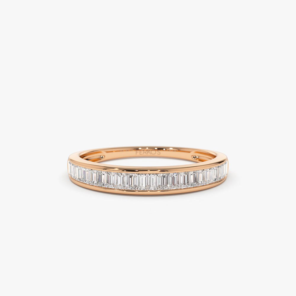 OBFJ2041 - 14k 3MM Baguette Diamond Channel Setting Ring 5