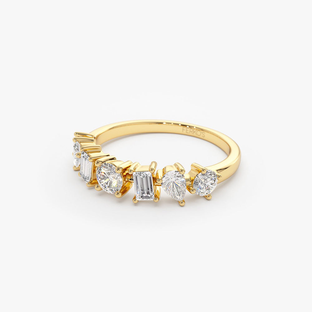 OBFJ0334 - 0.77 ctw 14k Mixed Cut Lab Grown Diamond Anniversary Ring - Holly 8