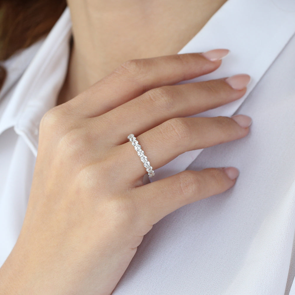 OBFJ2113 - 14k Basket Setting Full Eternity Diamond Ring 2.25ctw 5