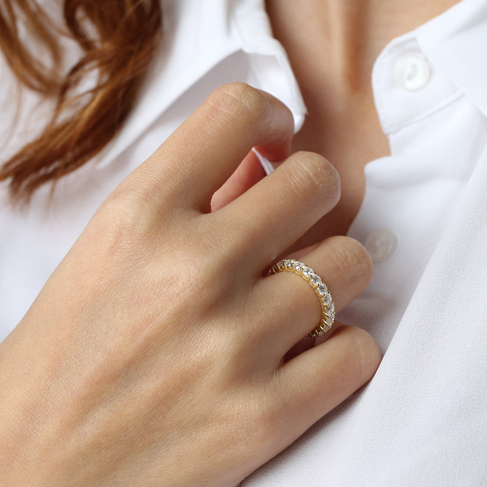 OBFJ2113 - 14k Basket Setting Full Eternity Diamond Ring 2.25ctw 6
