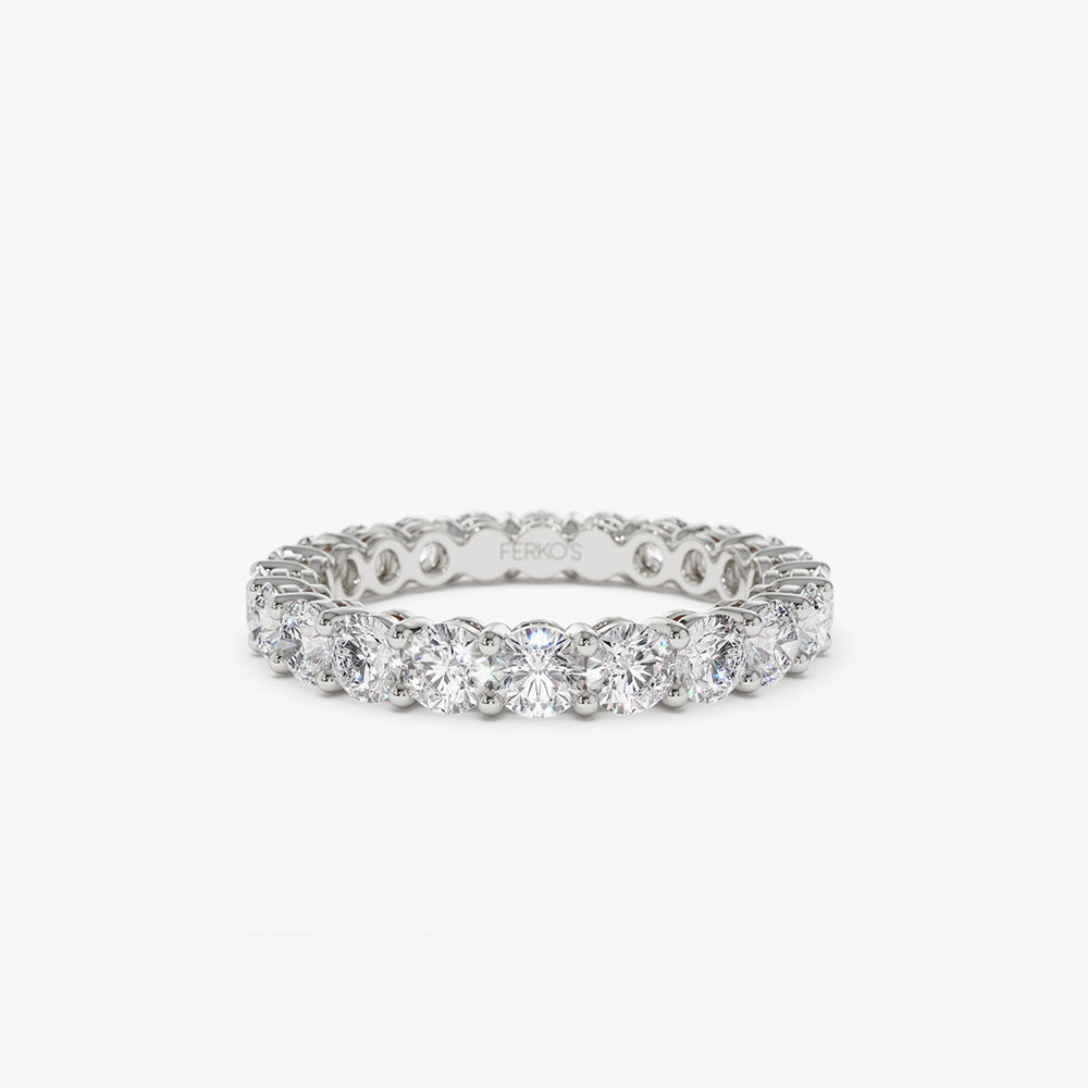 OBFJ2113 - 14k Basket Setting Full Eternity Diamond Ring 2.25ctw 8