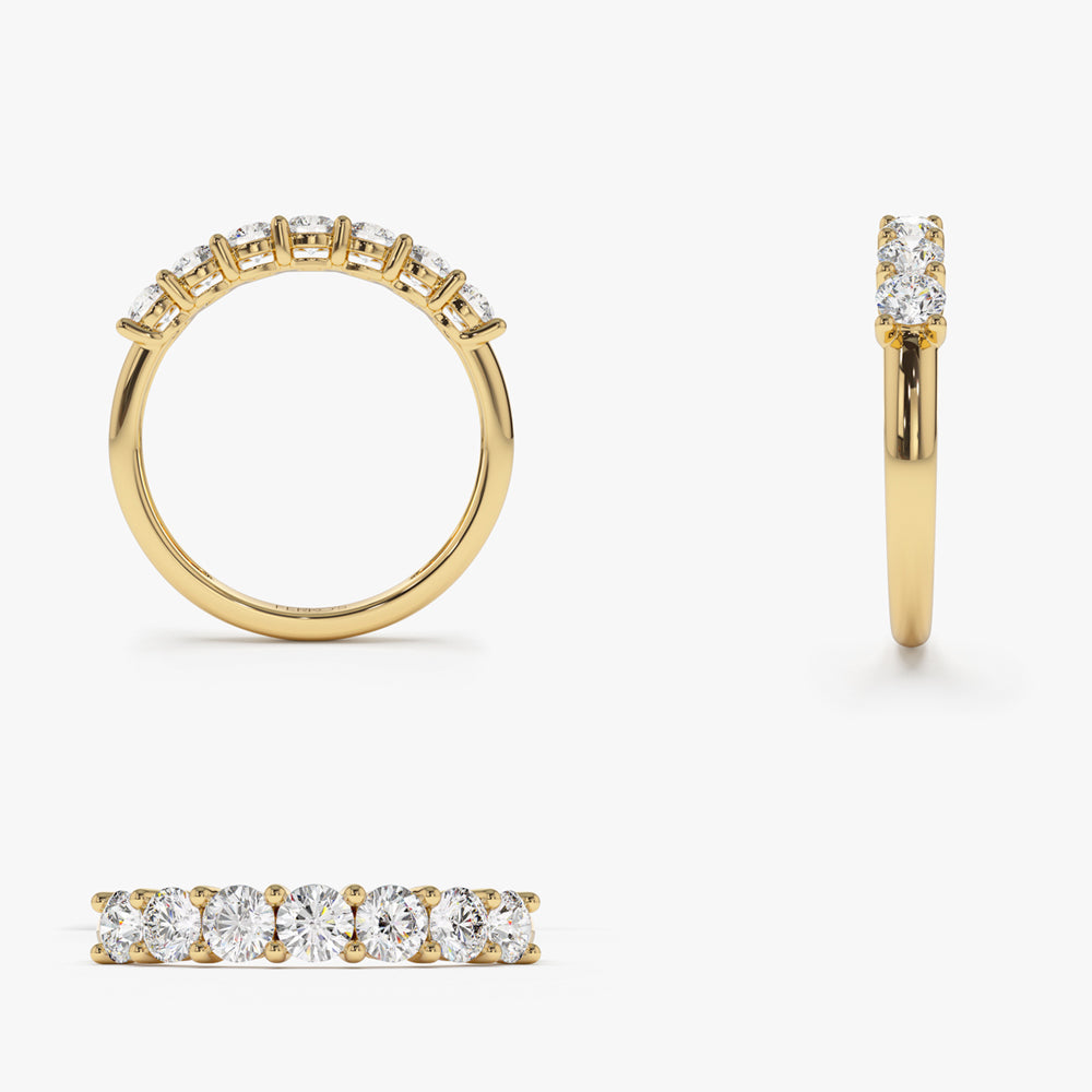 OBFJ2115 - 14k 7 Stone Basket Setting Diamond Ring 9