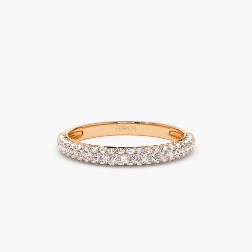 OBFJ2166 - 14k 3 Row Half Eternity Diamond Band 7