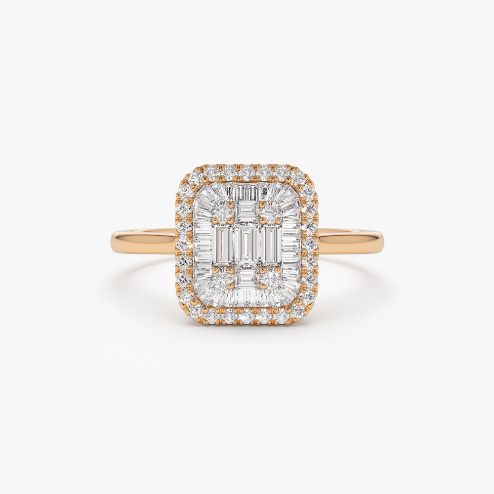 OBFJ2165 - 14k Unique Baguette Diamond Statement Ring 5