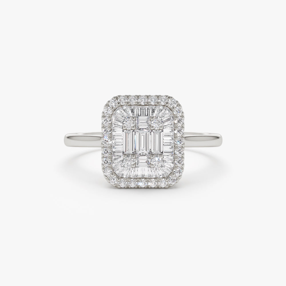 OBFJ2165 - 14k Unique Baguette Diamond Statement Ring 6