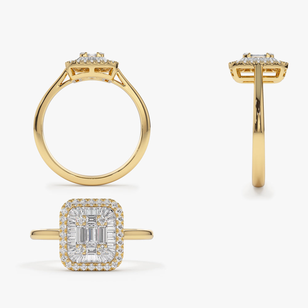 OBFJ2165 - 14k Unique Baguette Diamond Statement Ring 8
