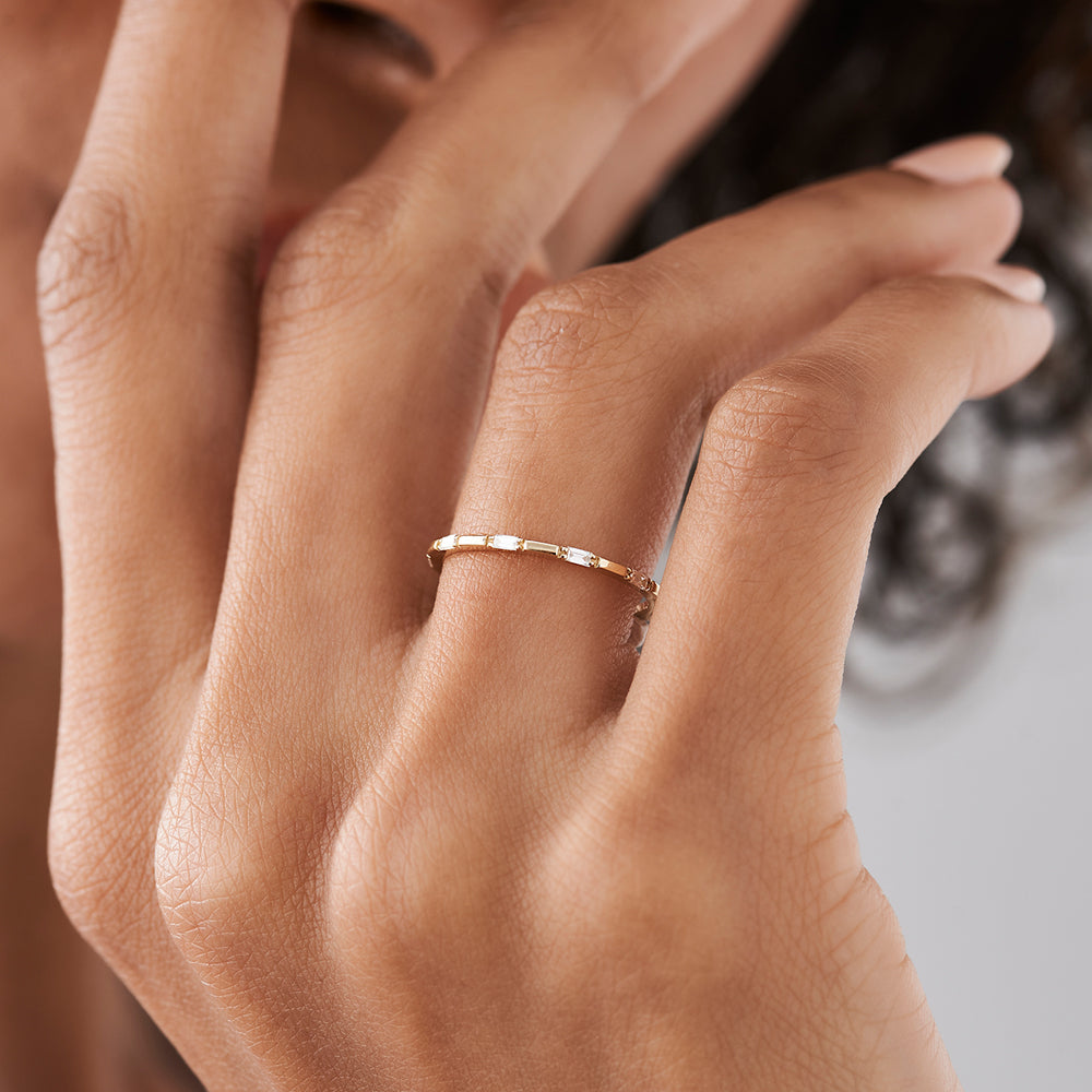 OBFJ2152 - 14k Baguette Diamond Dainty Full Eternity 3