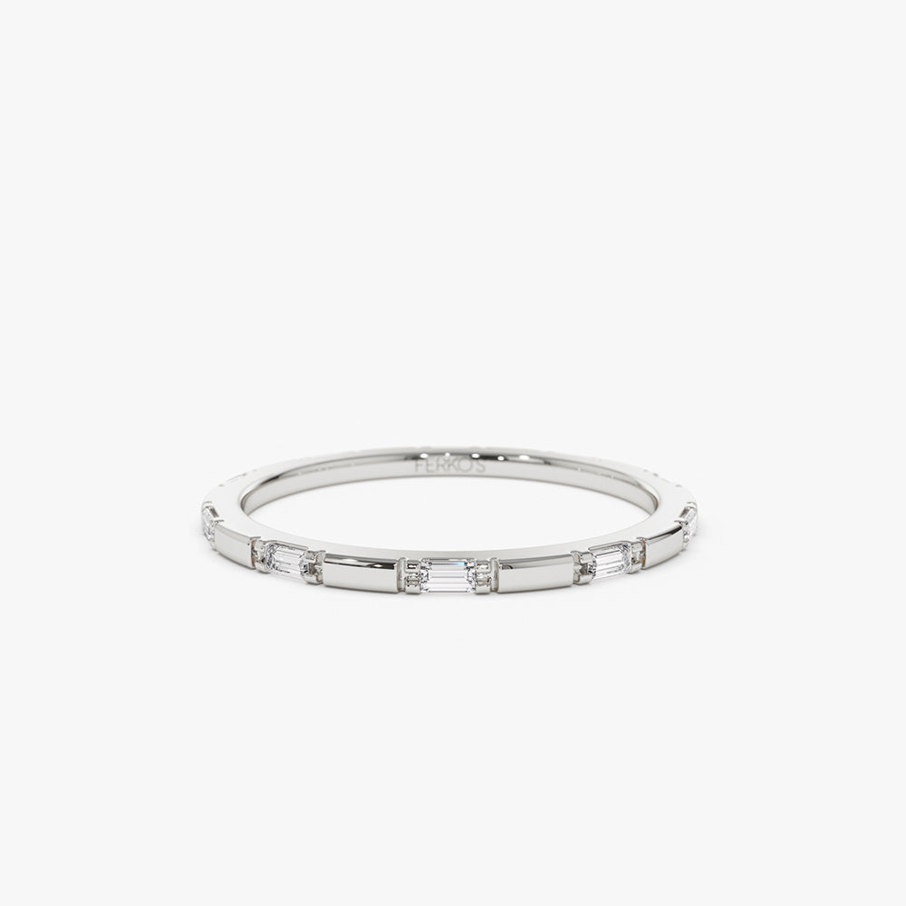 OBFJ2152 - 14k Baguette Diamond Dainty Full Eternity 7