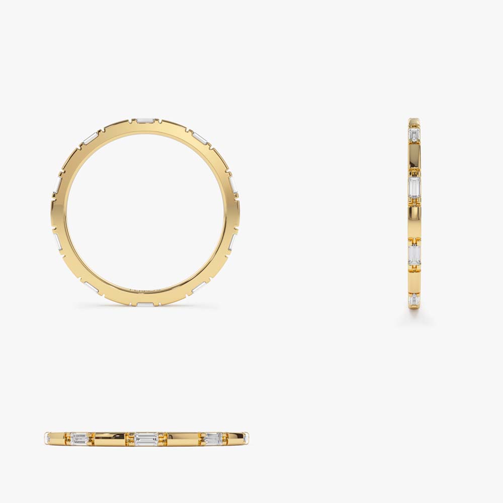 OBFJ2152 - 14k Baguette Diamond Dainty Full Eternity 9
