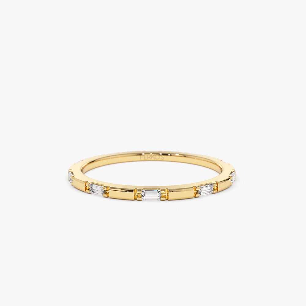 OBFJ2152 - 14k Baguette Diamond Dainty Full Eternity 1
