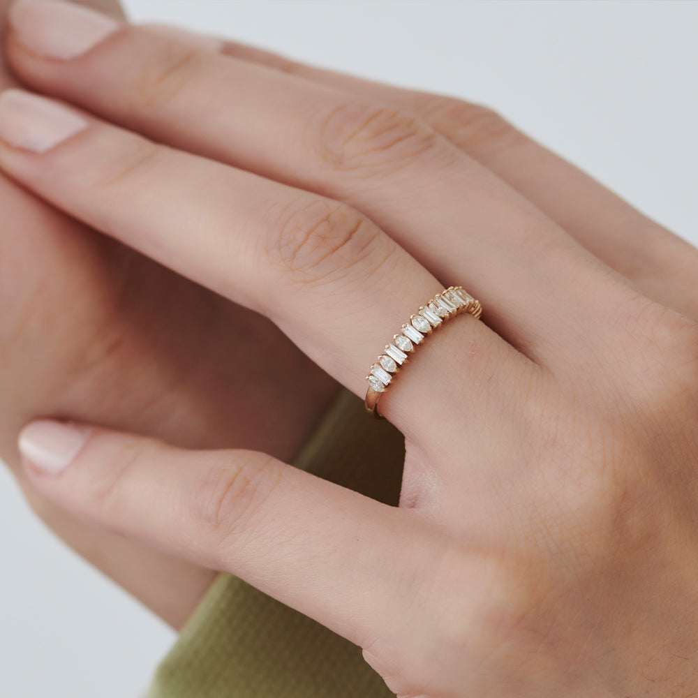 OBFJ2167 - 14k Marquise & Baguette Diamond Wedding Ring 4