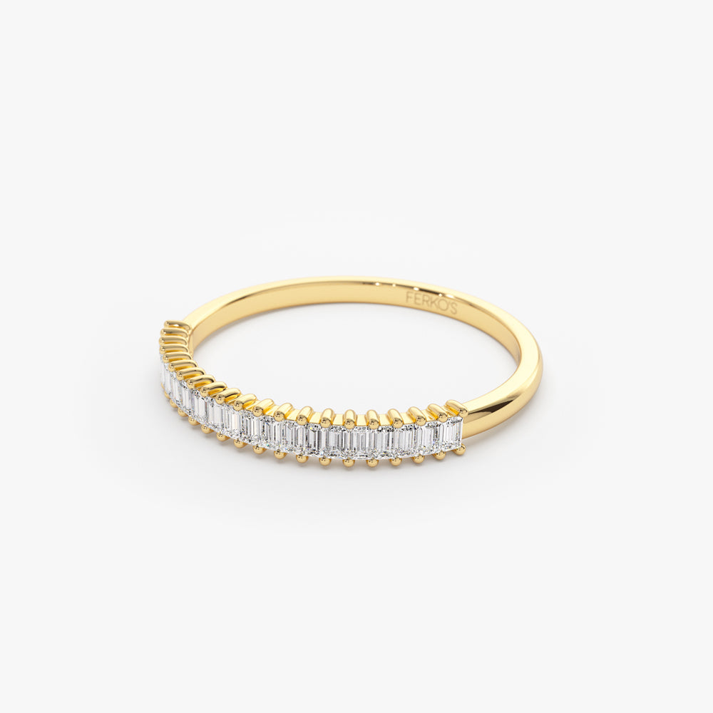 OBFJ1085 - 14k Petite Baguette Diamond Wedding Band 8