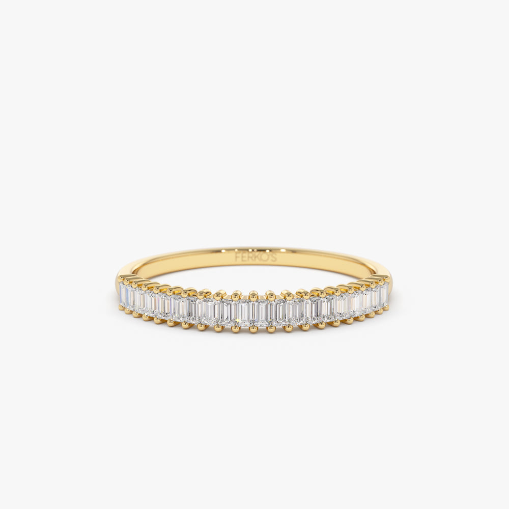 OBFJ1085 - 14k Petite Baguette Diamond Wedding Band 1
