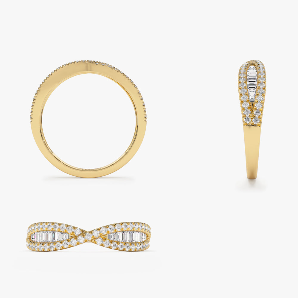 OBFJ2262 - 14k Baguette & Round Diamond Nesting Ring 8