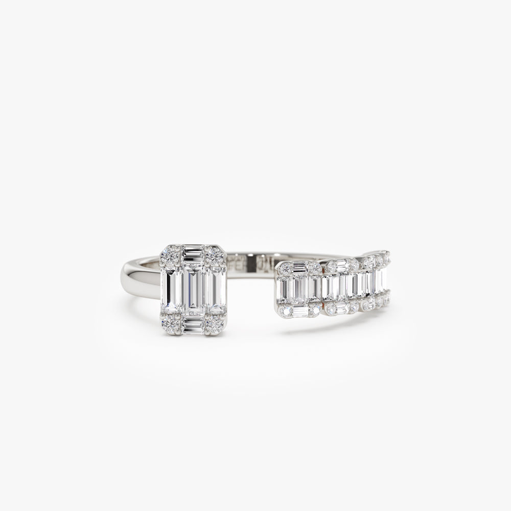 OBFJ2257 - 14k Floating Diamond Baguette Cut Diamond Ring 7