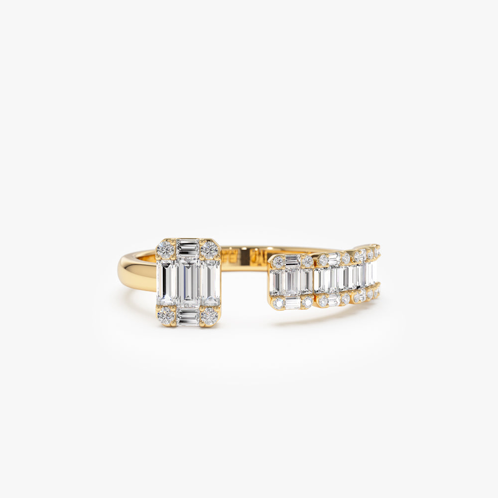 OBFJ2257 - 14k Floating Diamond Baguette Cut Diamond Ring 1