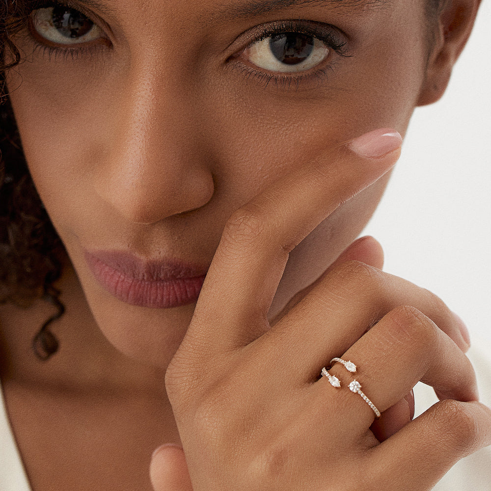 OBFJ1437 - 14k Open Design Marquise Diamond Claw Ring 5